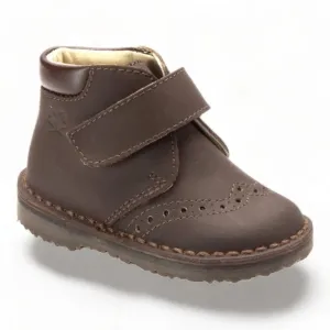 533 - Brown Sahara Leather Velcro for Toddler/Boy by London Kids