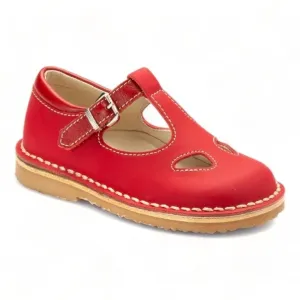 557 - Red Sahara Leather Strap for Toddler/Girl by London Kids