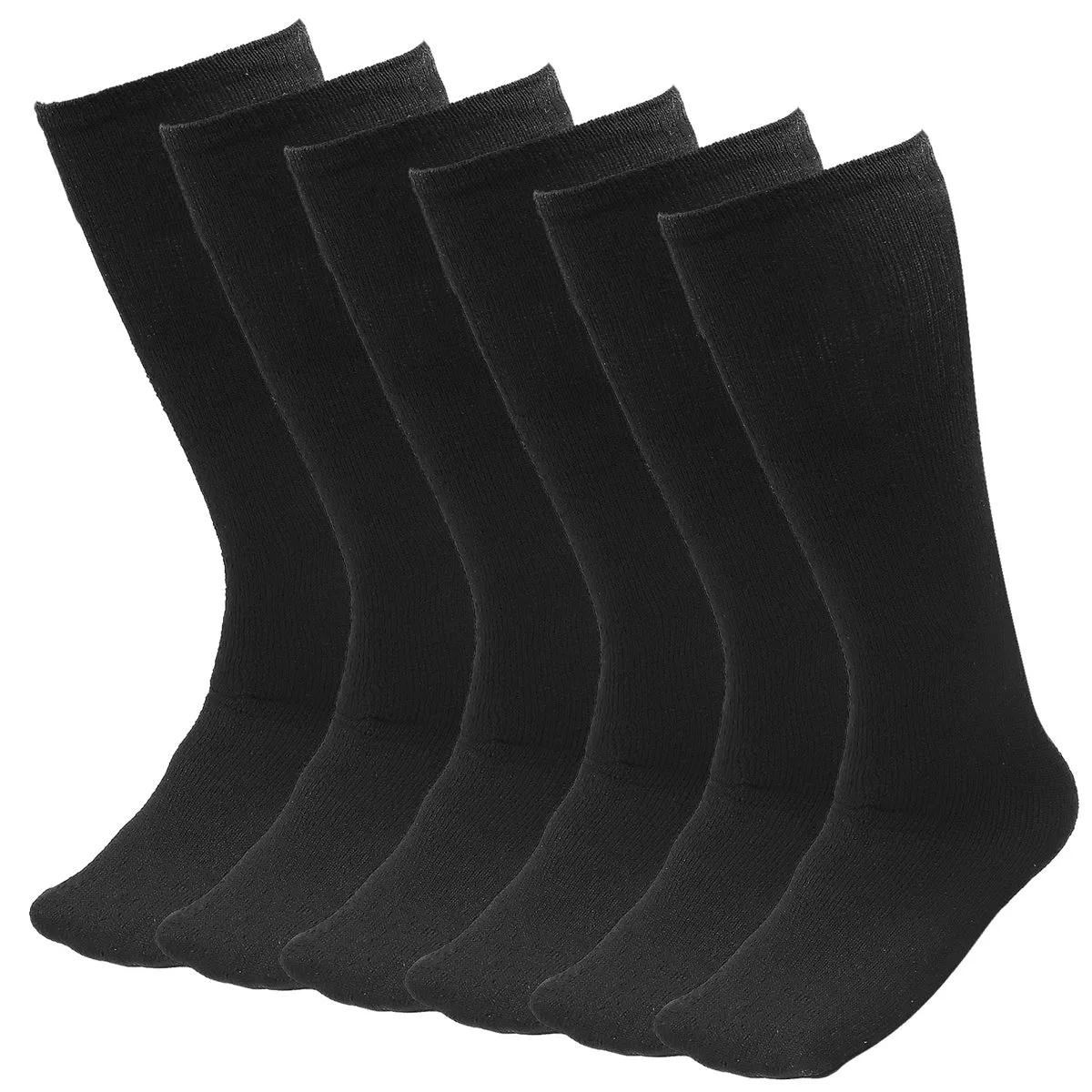 6 Pairs Men's Athletic Sport Tube Socks 10-15 Mid Calf