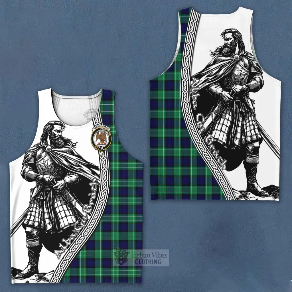 Abercrombie Tartan Clan Crest Men's Tank Top with Highlander Warrior Celtic Style