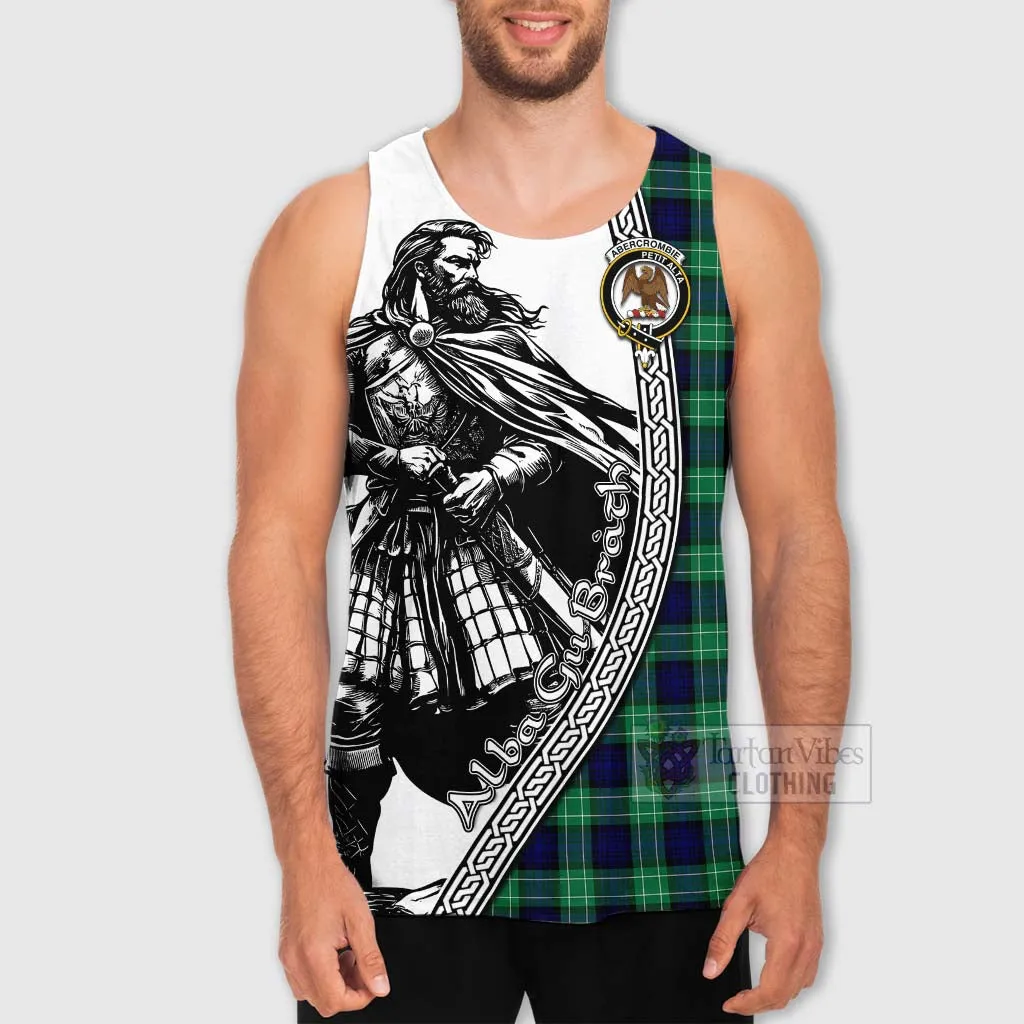 Abercrombie Tartan Clan Crest Men's Tank Top with Highlander Warrior Celtic Style