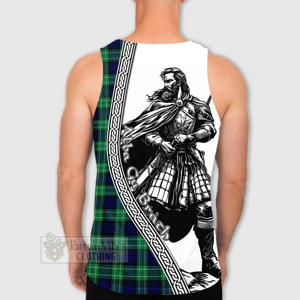 Abercrombie Tartan Clan Crest Men's Tank Top with Highlander Warrior Celtic Style