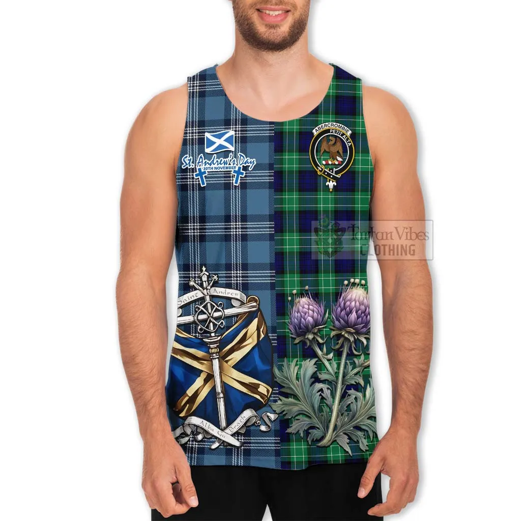 Abercrombie Tartan Men's Tank Top Happy St. Andrew's Day Half Tartan Style