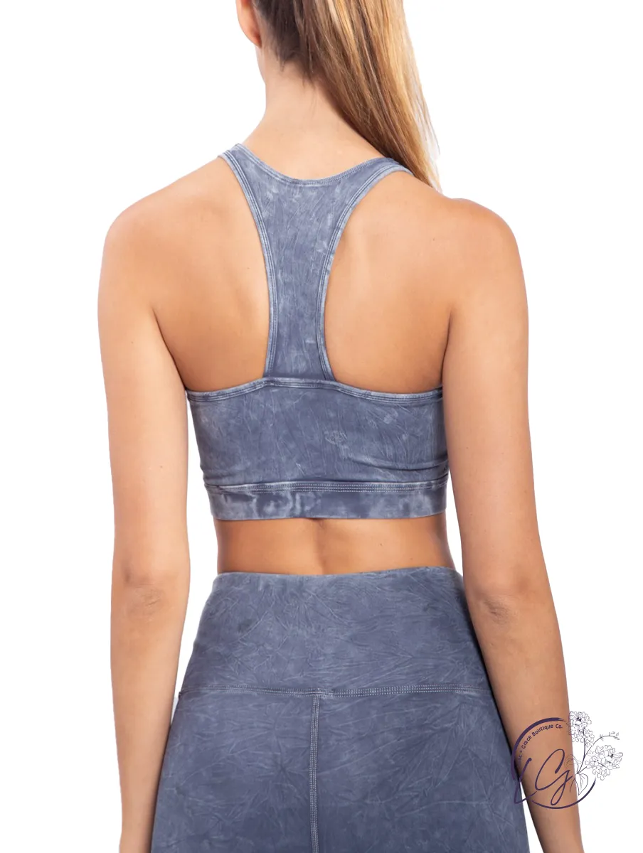 Acid Wash Racerback Sports Bra