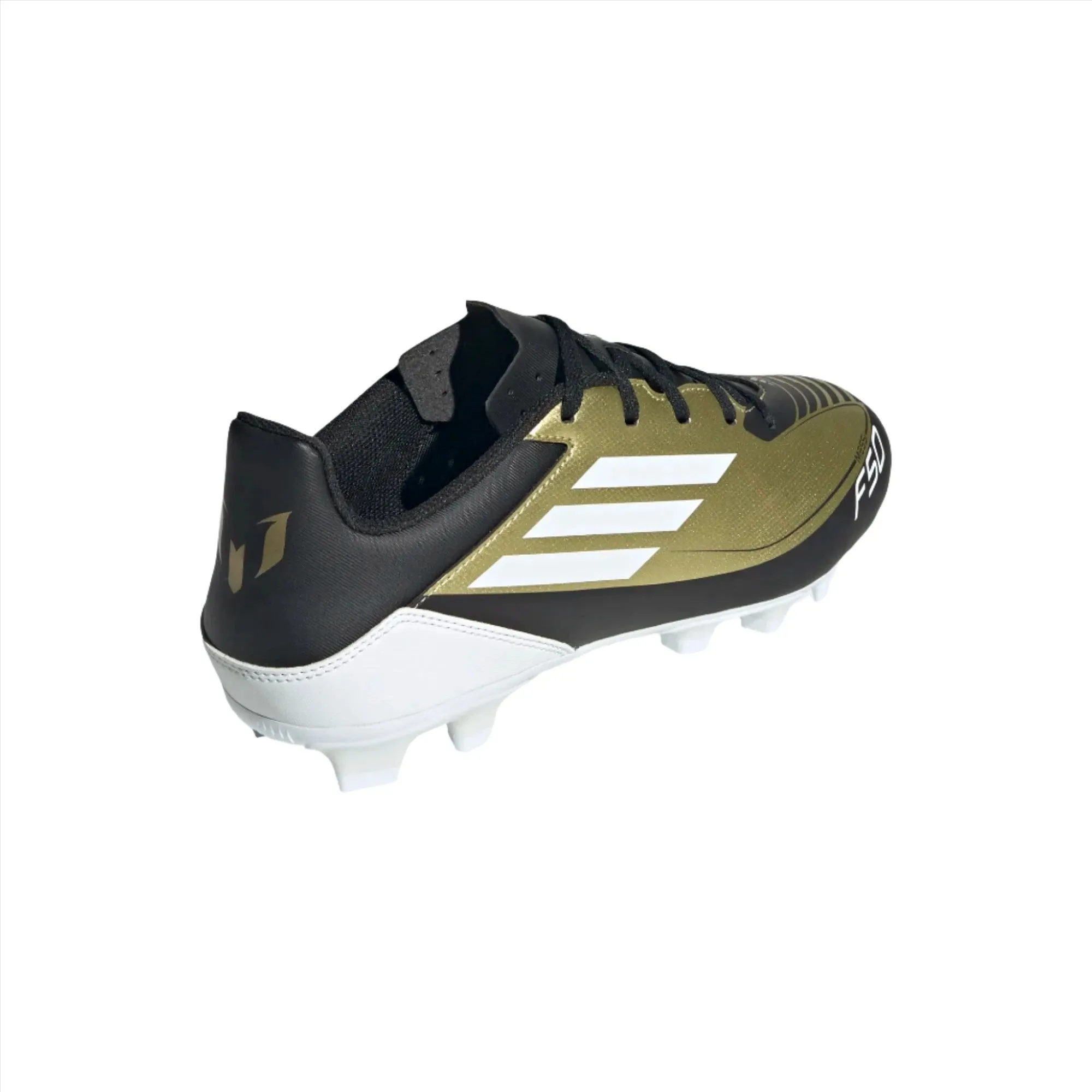 Adidas Adults Firm Ground Football Boot F50 Club Messi Gold/White/Black