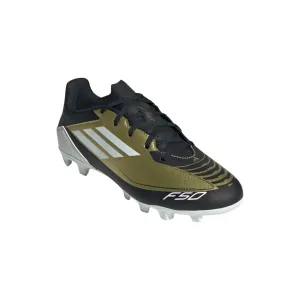 Adidas Adults Firm Ground Football Boot F50 Club Messi Gold/White/Black