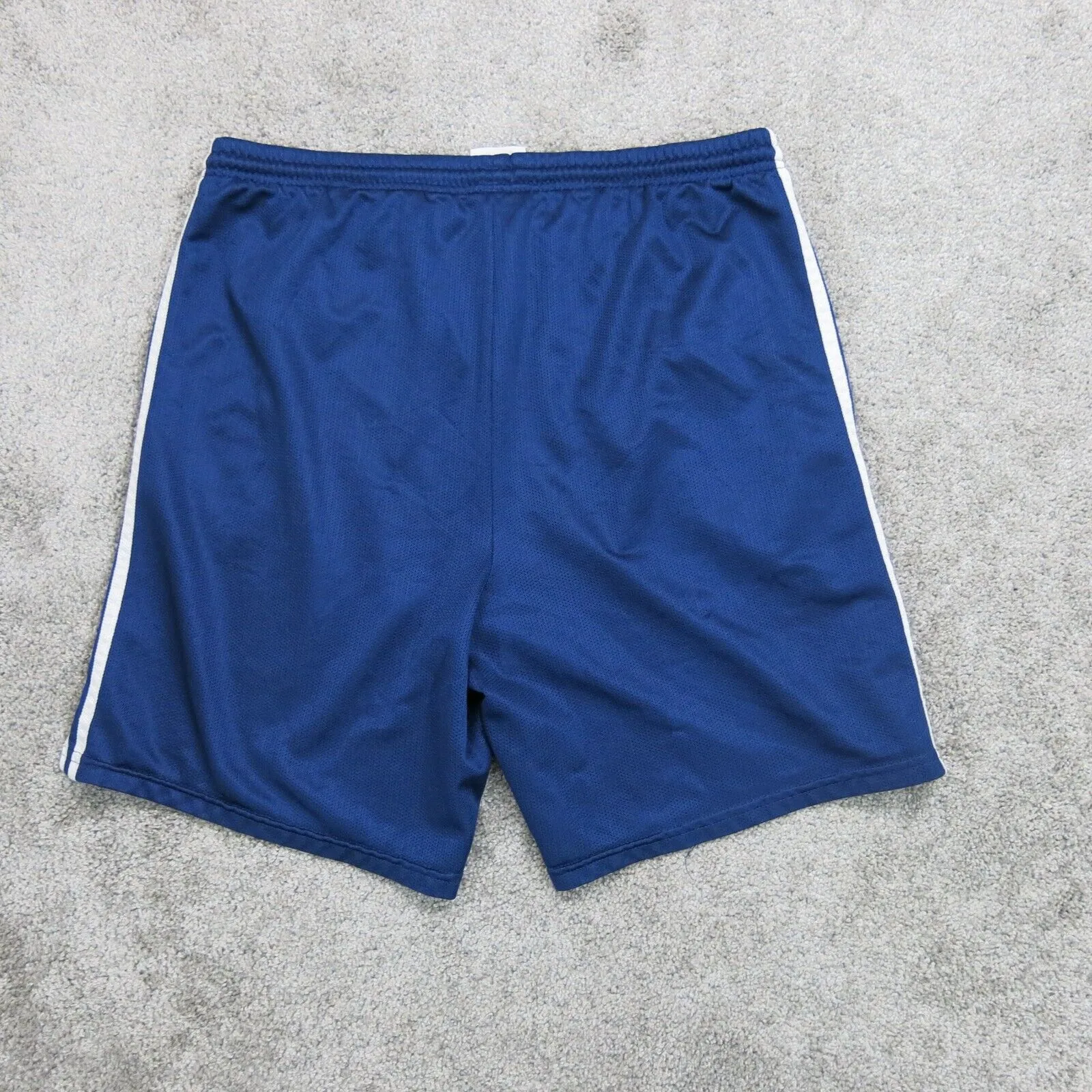 Adidas Men Activewear Shorts Running Training Elastic Waist 3 Stripe Blue Size M