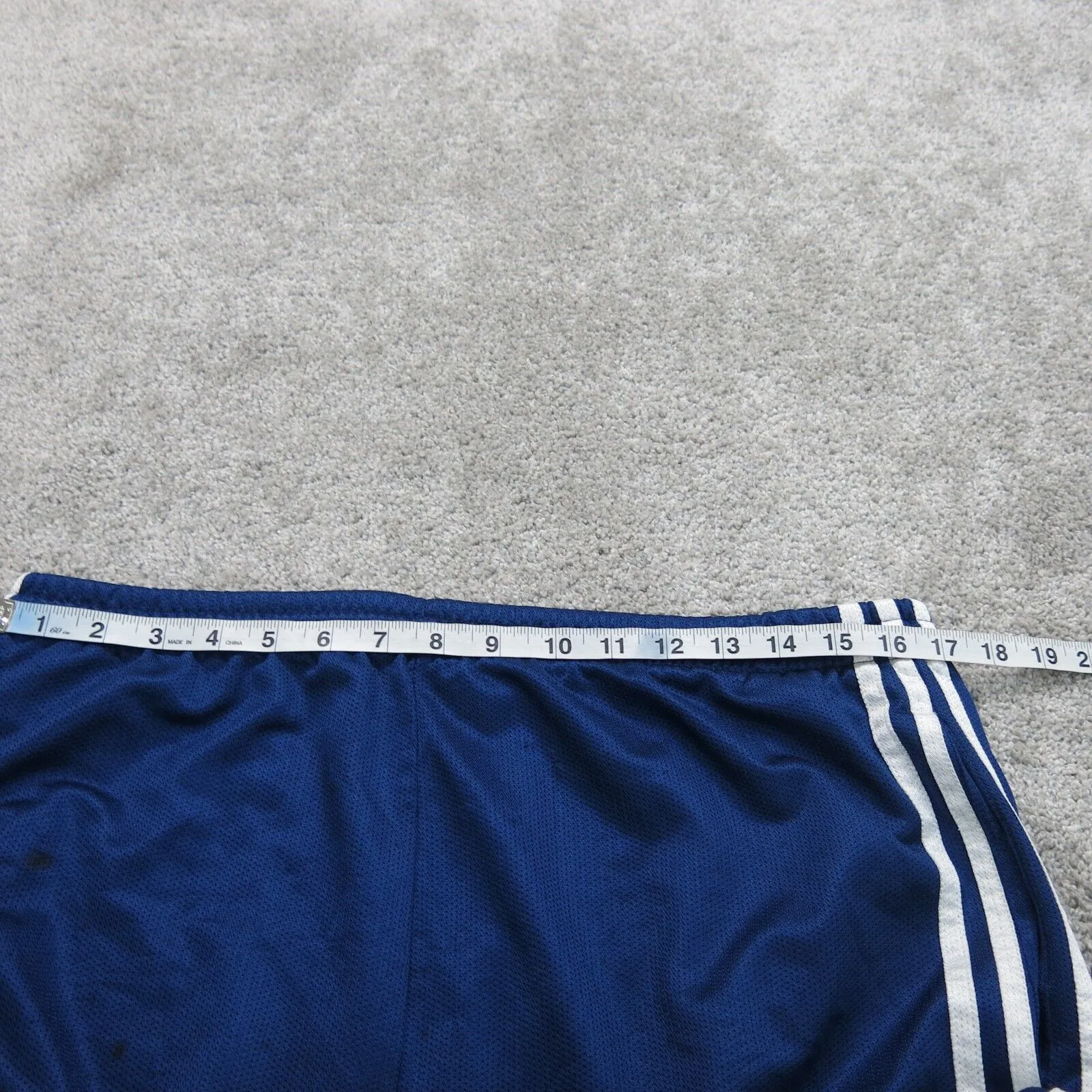 Adidas Men Activewear Shorts Running Training Elastic Waist 3 Stripe Blue Size M