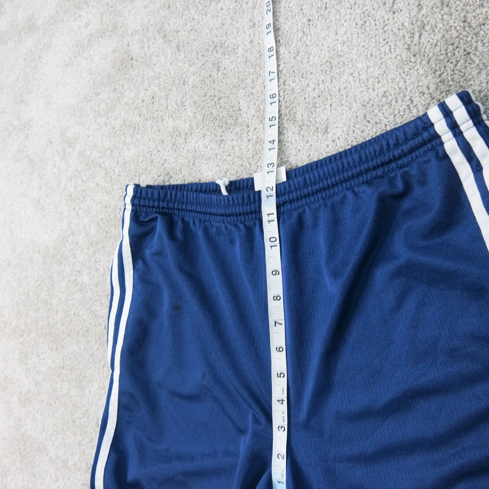 Adidas Men Activewear Shorts Running Training Elastic Waist 3 Stripe Blue Size M