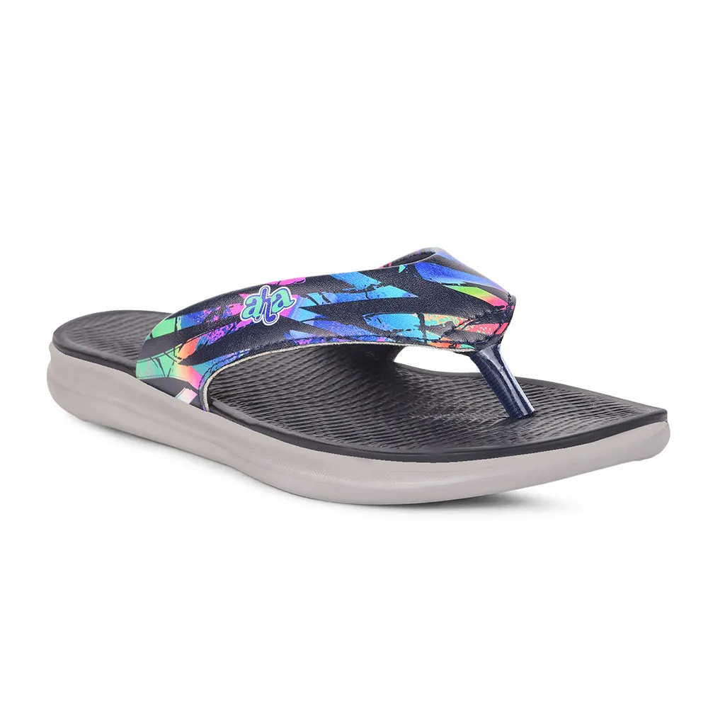 AHA Casual Navy Blue Flip Flops For Women KIARA-6 By Liberty