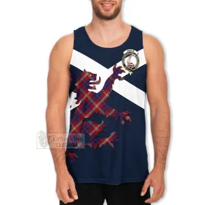 Ainslie Tartan Lion Rampant Men's Tank Top  Proudly Display Your Heritage with Alba Gu Brath and Clan Name