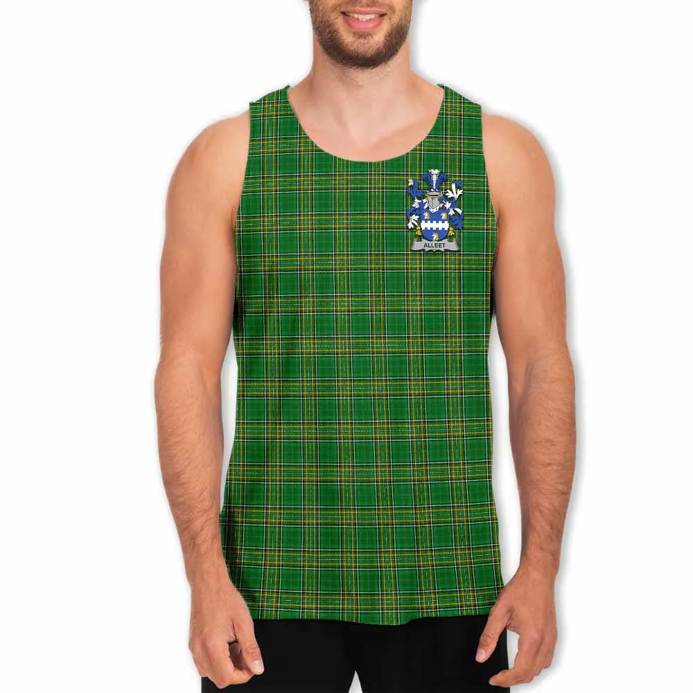 Alleet Irish Clan Tartan Men's Tank Top with Coat of Arms