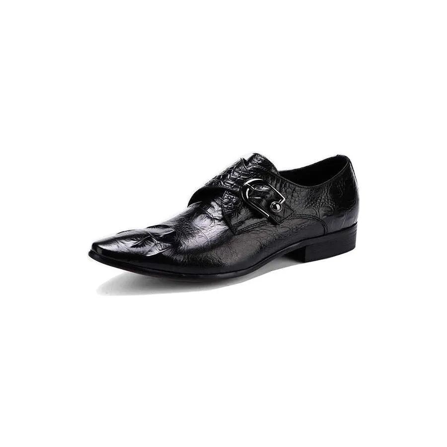 AlliLuxe Pointed Toe Lace Up Brogue Dress Shoes