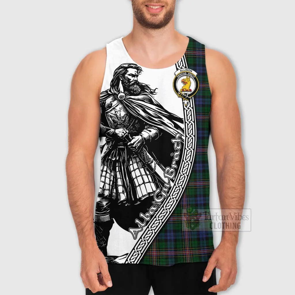 Allison Tartan Clan Crest Men's Tank Top with Highlander Warrior Celtic Style