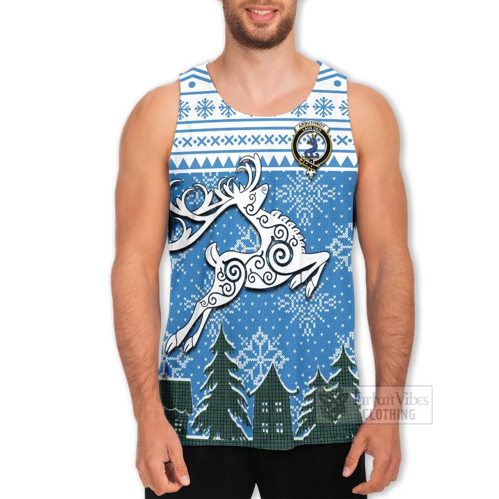 Arbuthnot Clan Christmas Men's Tank Top Celtic Reindeer Style