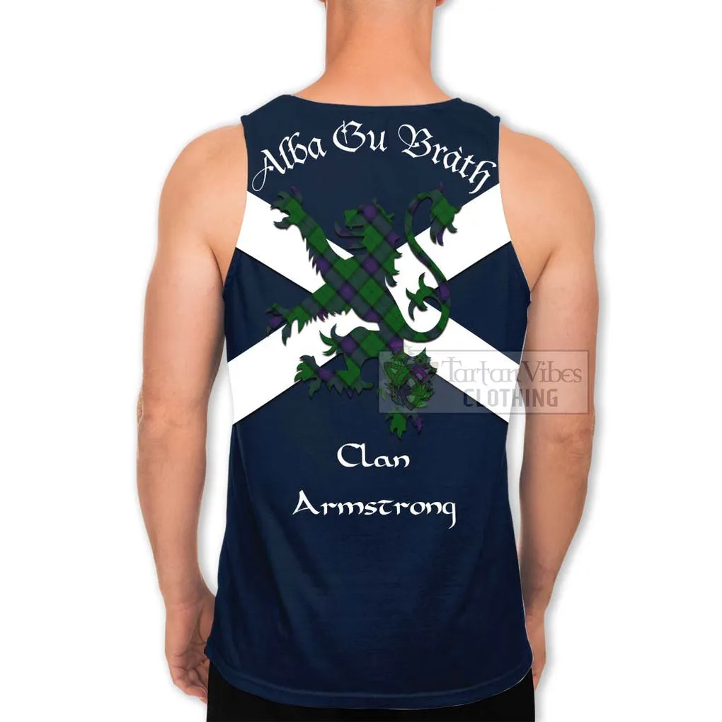 Armstrong Tartan Lion Rampant Men's Tank Top  Proudly Display Your Heritage with Alba Gu Brath and Clan Name