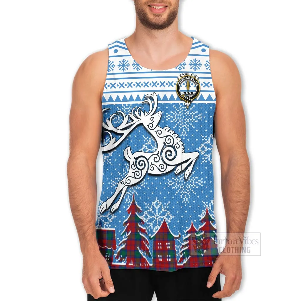 Auchinleck (Affleck) Clan Christmas Men's Tank Top Celtic Reindeer Style