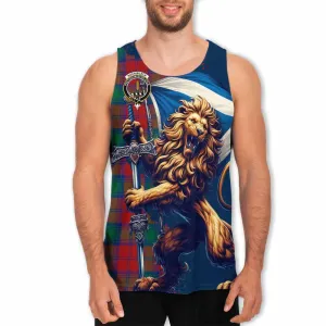 Auchinleck (Affleck) Tartan Family Crest Men's Tank Top with Scottish Majestic Lion