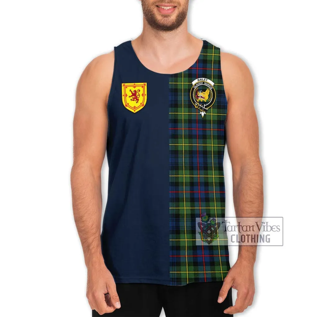 Bailey Modern Tartan Men's Tank Top Alba with Scottish Lion Royal Arm Half Style