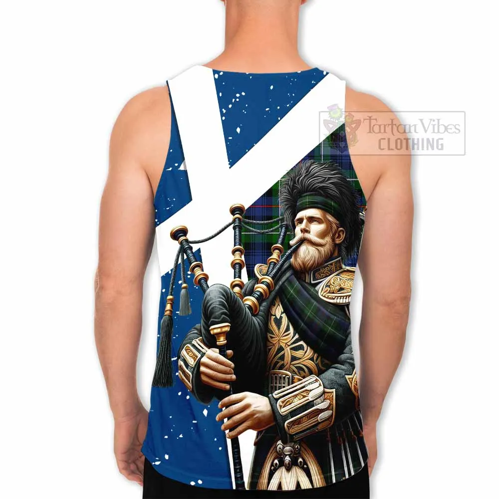 Baillie (Bailey) Tartan Men's Tank Top with Family Crest Scottish Bagpiper Vibes