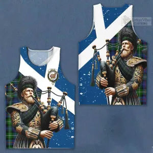 Baillie (Bailey) Tartan Men's Tank Top with Family Crest Scottish Bagpiper Vibes