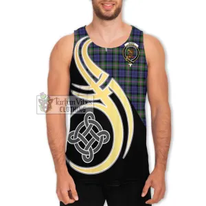 Baird Modern Tartan Men's Tank Top with Family Crest and Celtic Symbol Style