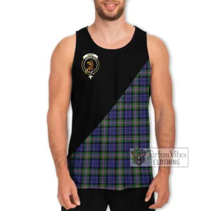 Baird Modern Tartan Men's Tank Top with Family Crest and Military Logo Style