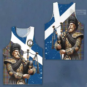 Balfour Tartan Men's Tank Top with Family Crest Scottish Bagpiper Vibes