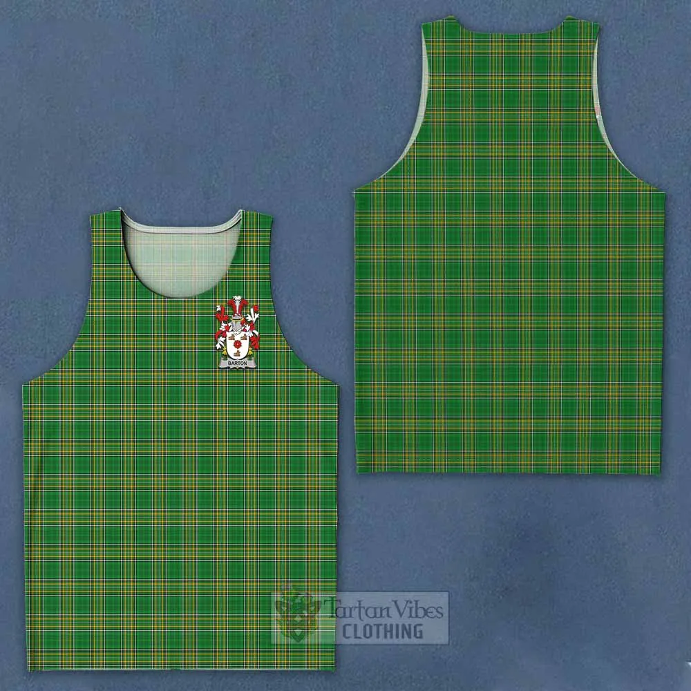 Barton Irish Clan Tartan Men's Tank Top with Coat of Arms