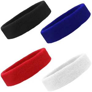 Basic Head Sweatbands - 4 Pack