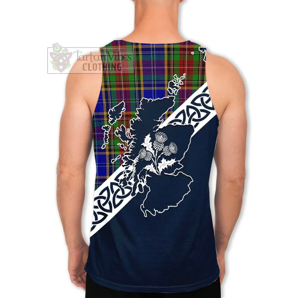 Beattie (Beatty) Tartan Men's Tank Top Featuring Thistle and Scotland Map