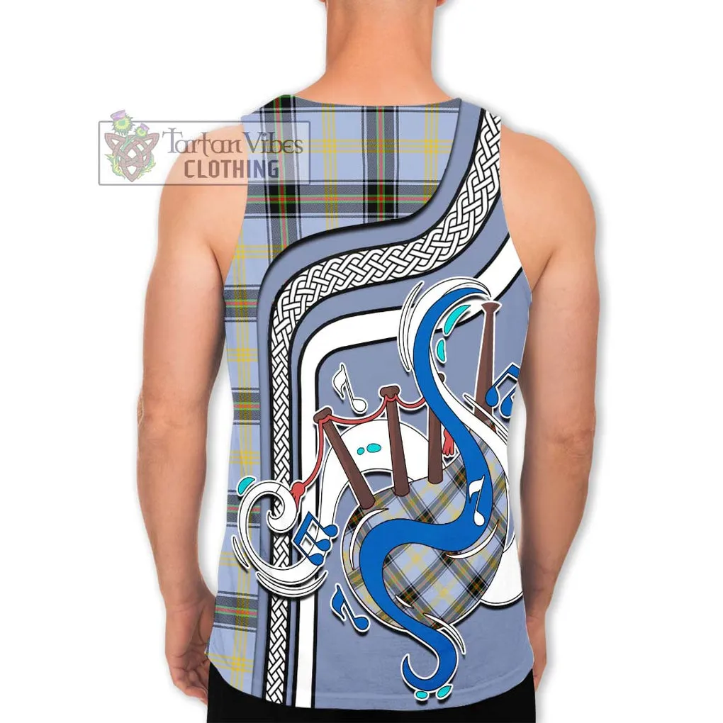 Bell Tartan Men's Tank Top with Epic Bagpipe Style