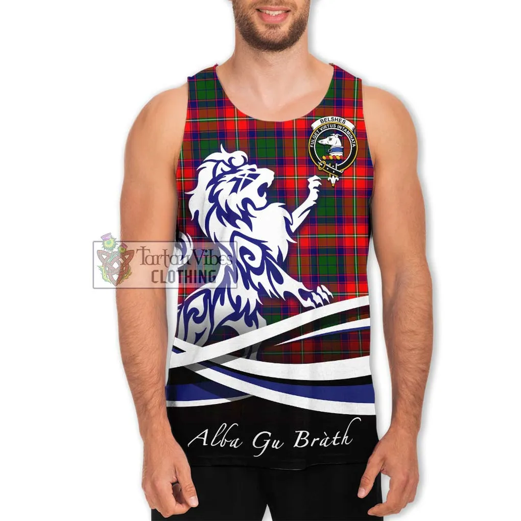 Belshes Tartan Men's Tank Top with Alba Gu Brath Regal Lion Emblem