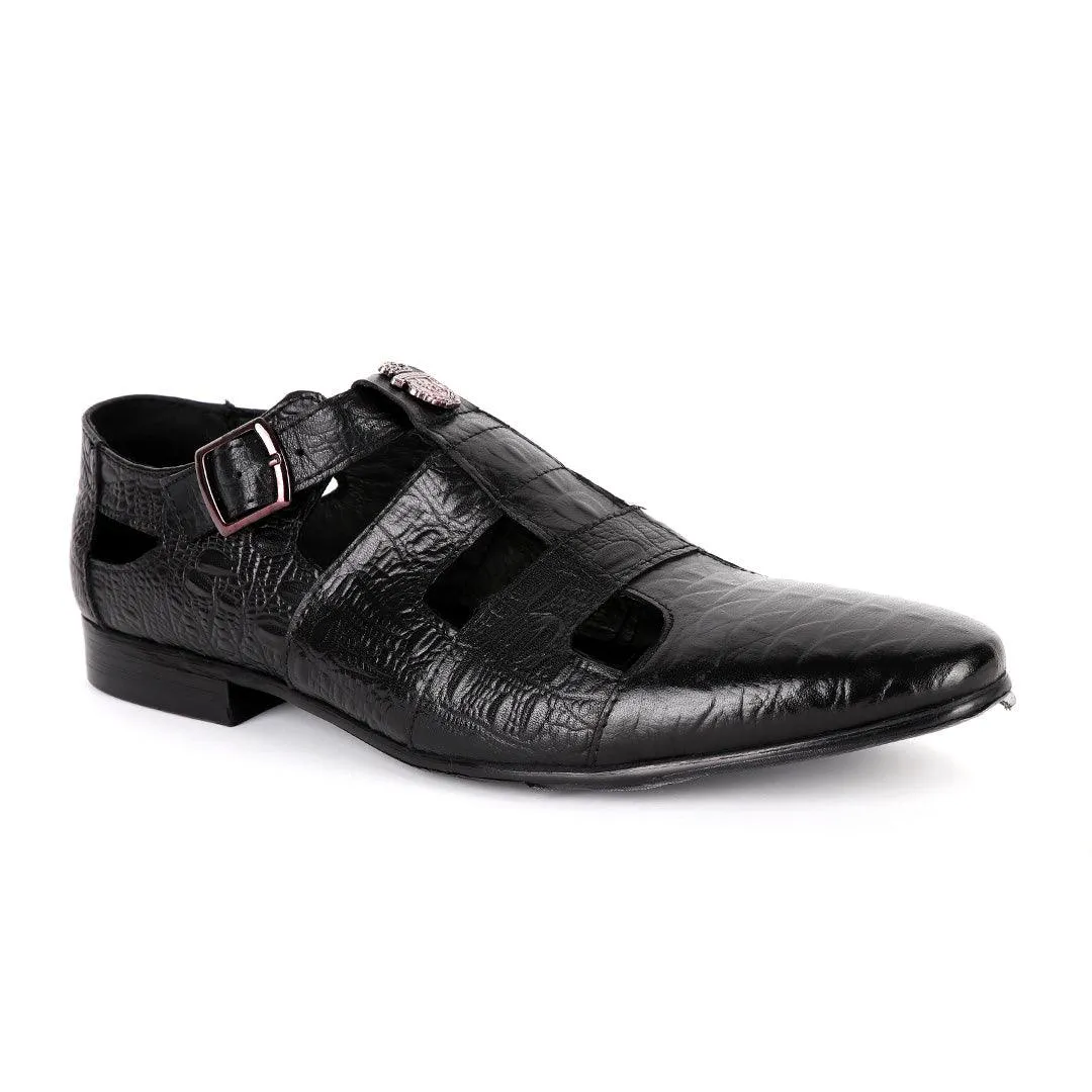 Billionaire Exotic Hippo Black Cover Leather Shoe