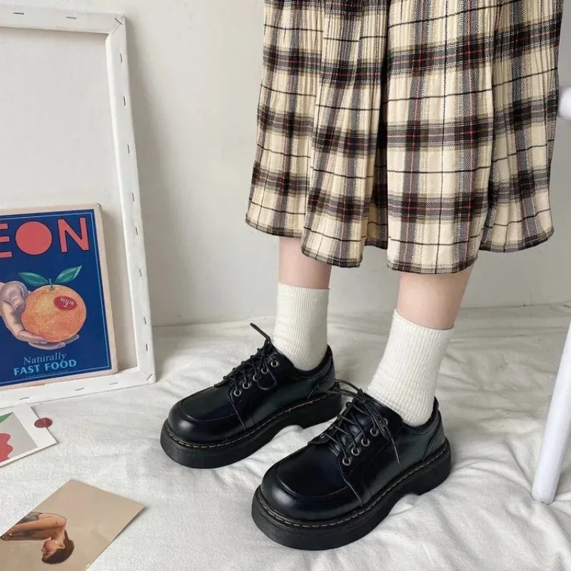 binfenxie Japanese School Uniform shoes Jk Student Shoes Girls Women Kawaii Lolita Soft Girl Round Toe lolita Platform Mary Jane Shoes