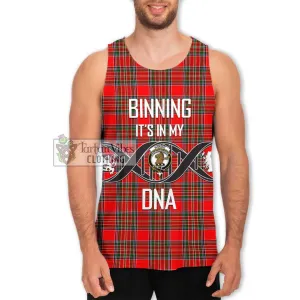 Binning Tartan Men's Tank Top with Family Crest DNA In Me Style