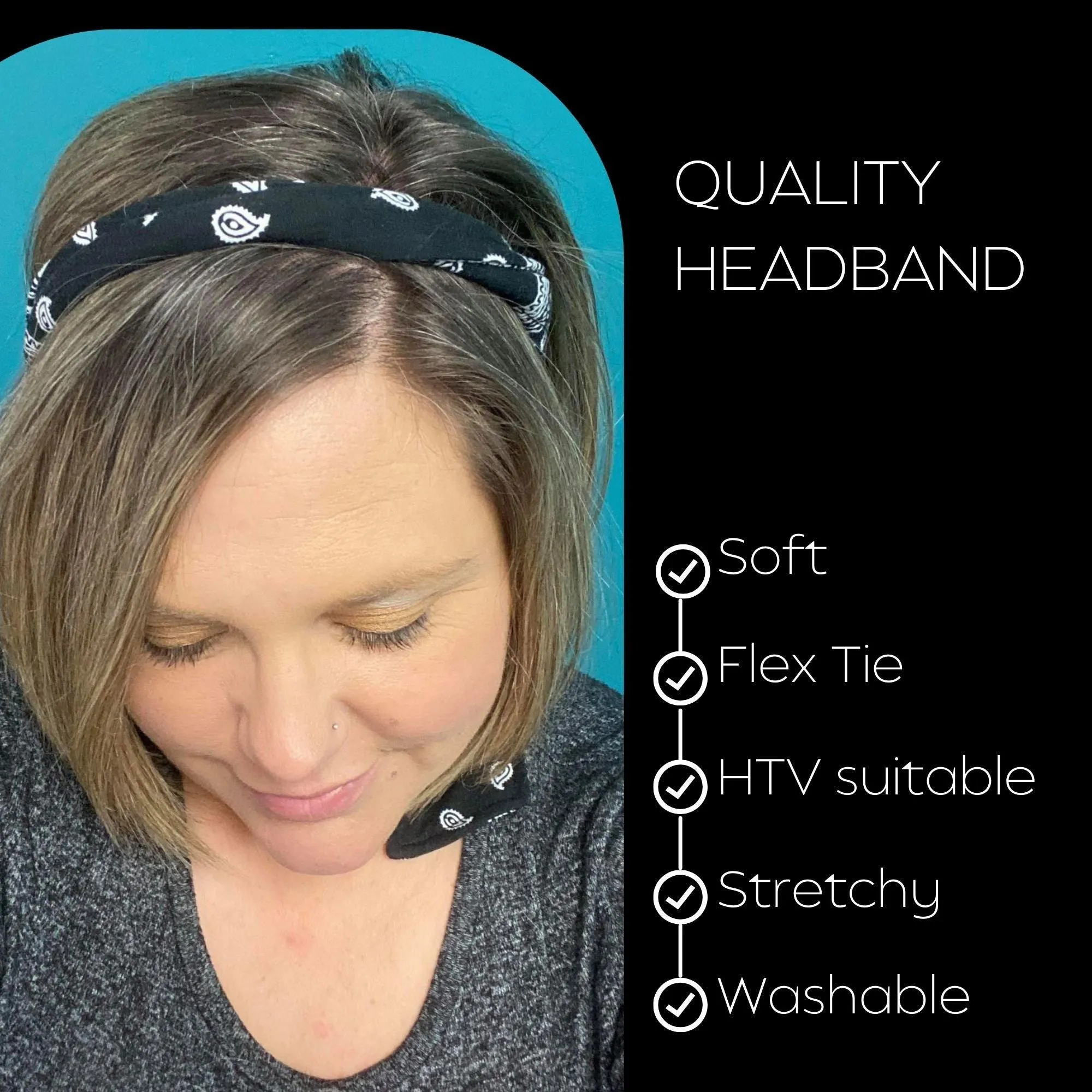 Black Bandana Tie Headband