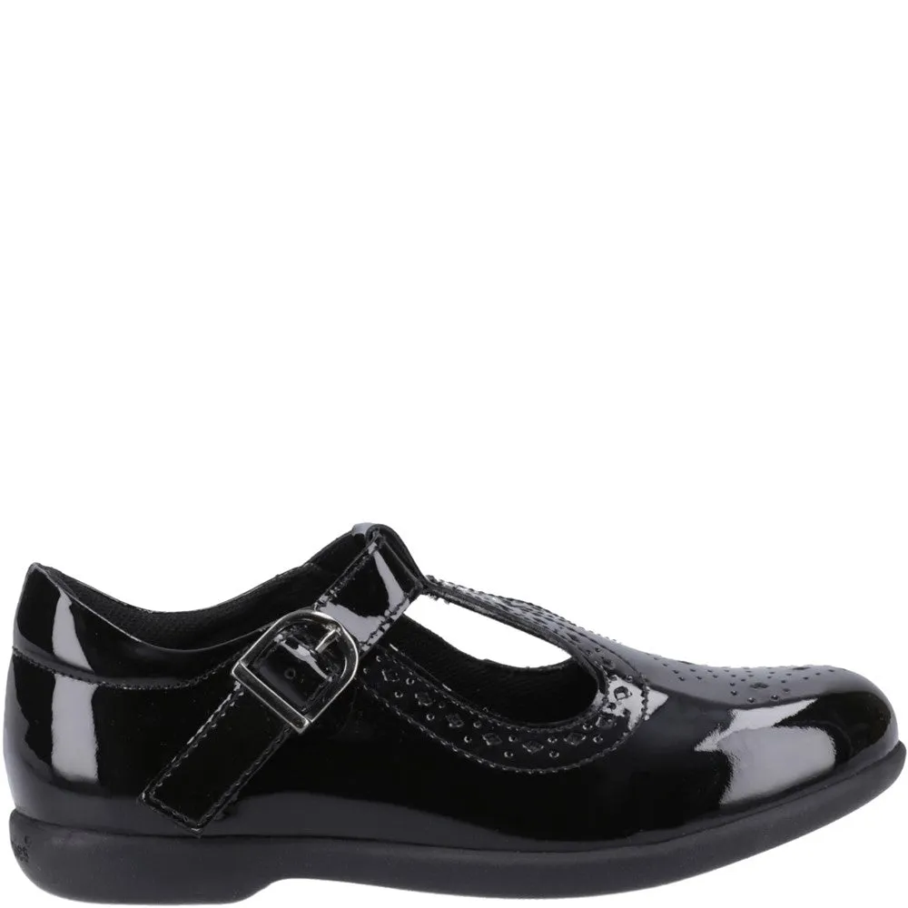 Black Britney Patent Junior School Shoes