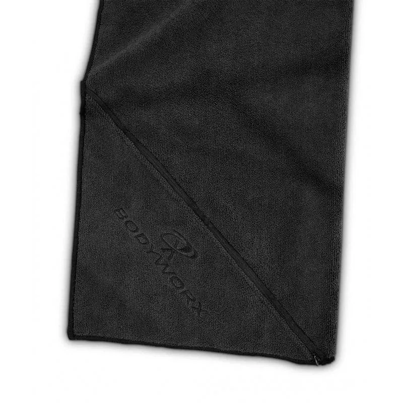 BODYWORX BLACK MICROFIBRE GYM TOWEL