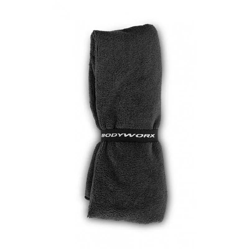 BODYWORX BLACK MICROFIBRE GYM TOWEL