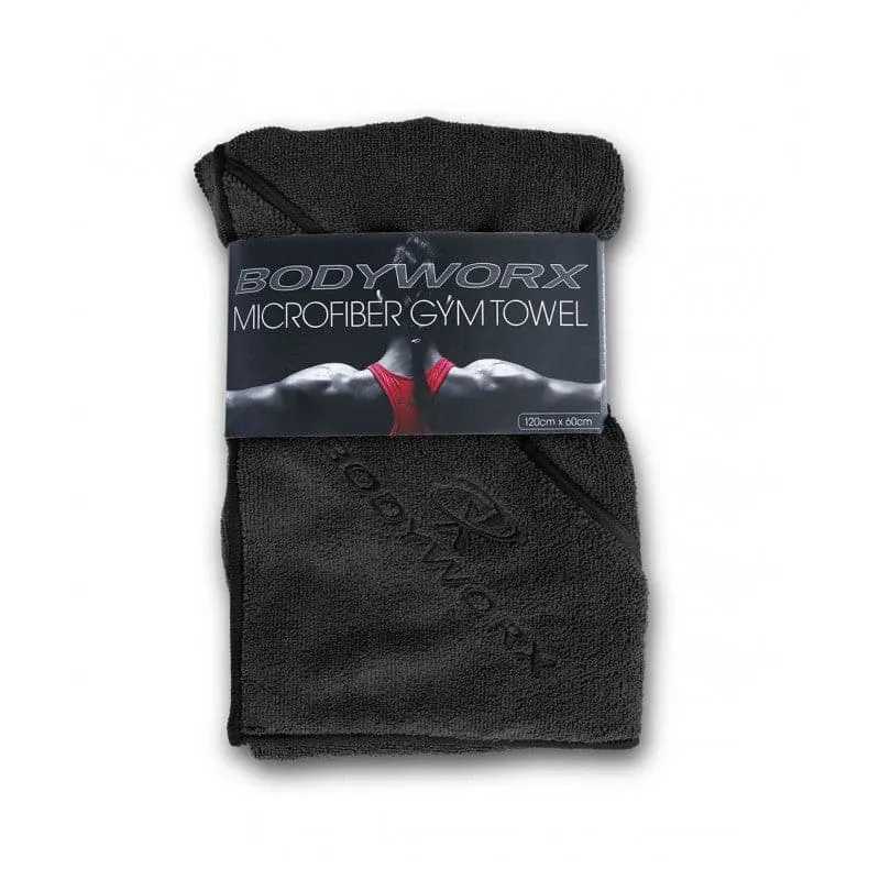 BODYWORX BLACK MICROFIBRE GYM TOWEL