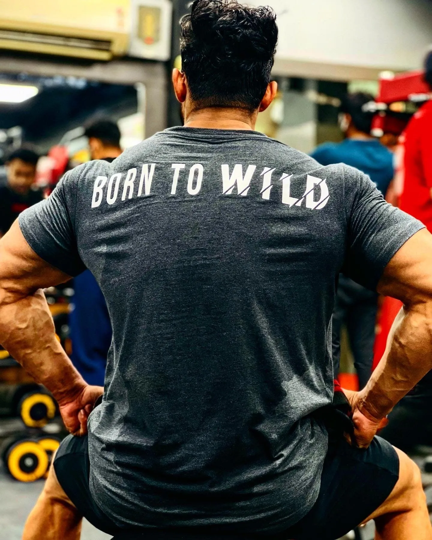 Born to Wild Lycra T-shirt (Grey Melange)