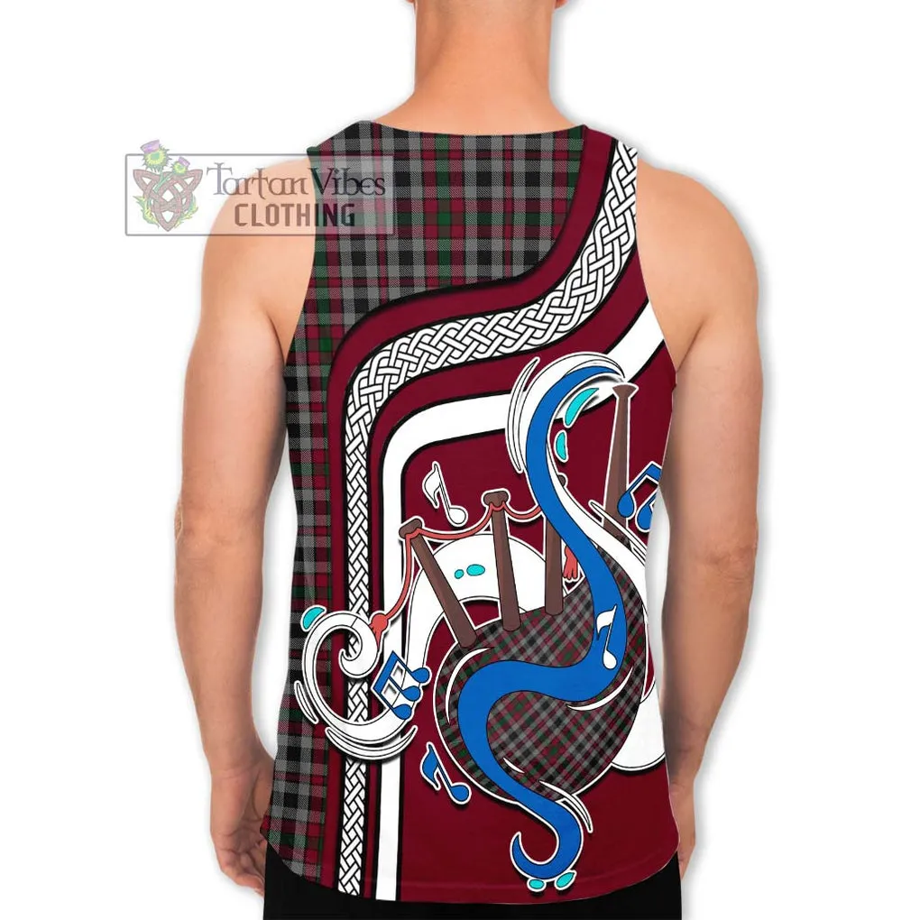 Borthwick Tartan Men's Tank Top with Epic Bagpipe Style