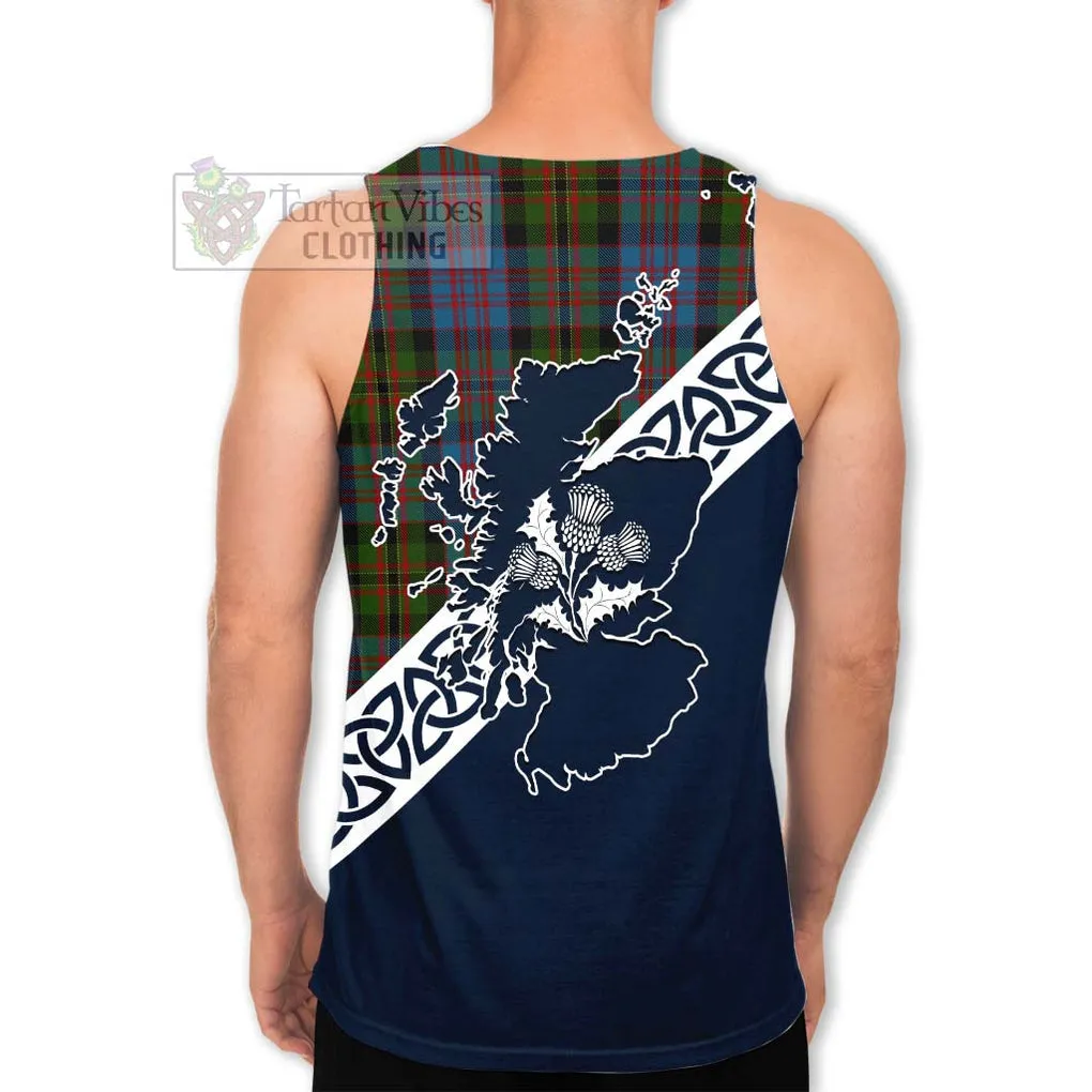 Bowie Tartan Men's Tank Top Featuring Thistle and Scotland Map