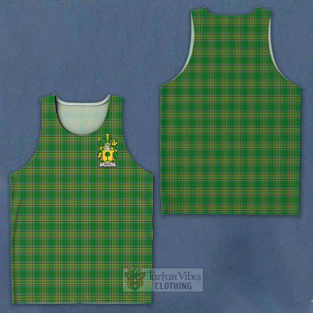 Boyle Irish Clan Tartan Men's Tank Top with Coat of Arms