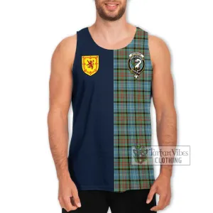 Brisbane Tartan Men's Tank Top Alba with Scottish Lion Royal Arm Half Style