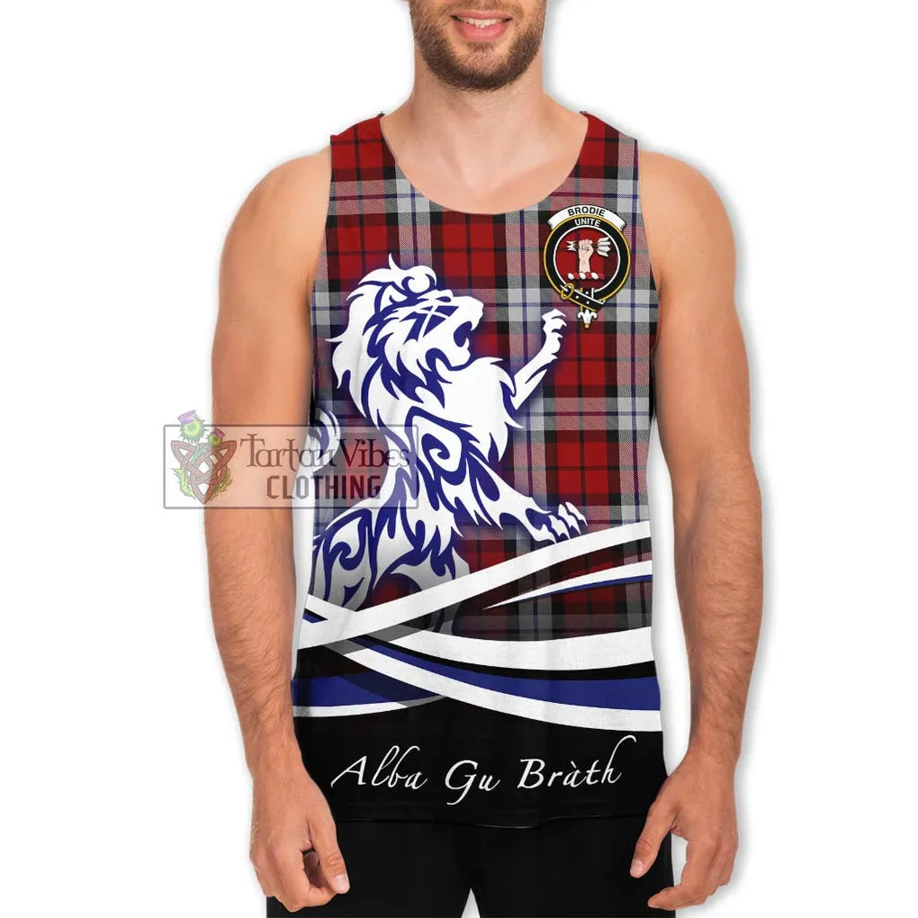 Brodie Dress Tartan Men's Tank Top with Alba Gu Brath Regal Lion Emblem