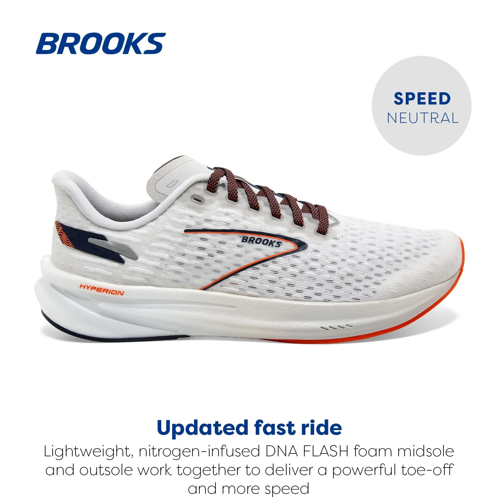 Brooks Men’s Hyperion Neutral Running Shoe - Oyster Mushroom/Black Iris - 9.5 Medium