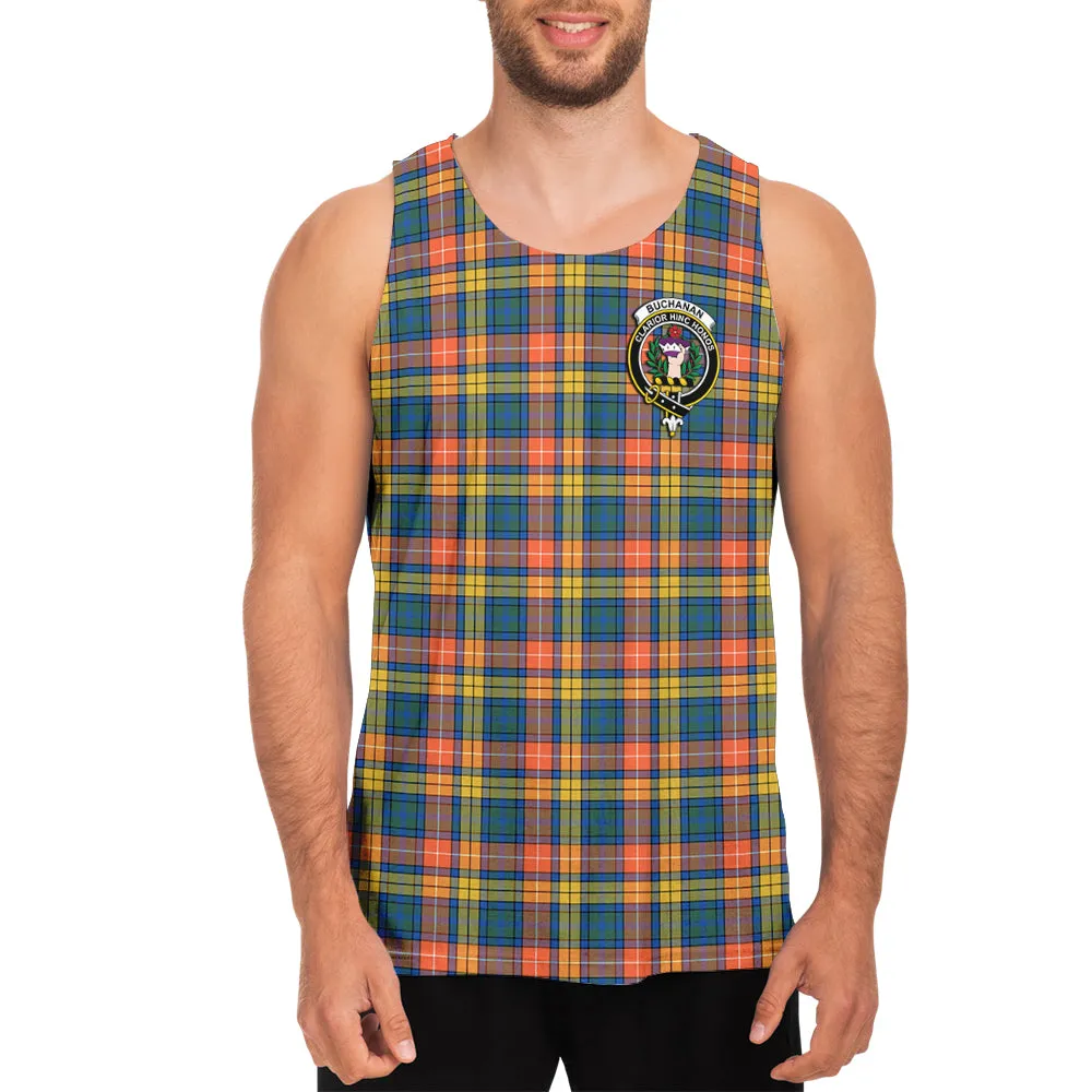 Buchanan Ancient Tartan Mens Tank Top with Family Crest