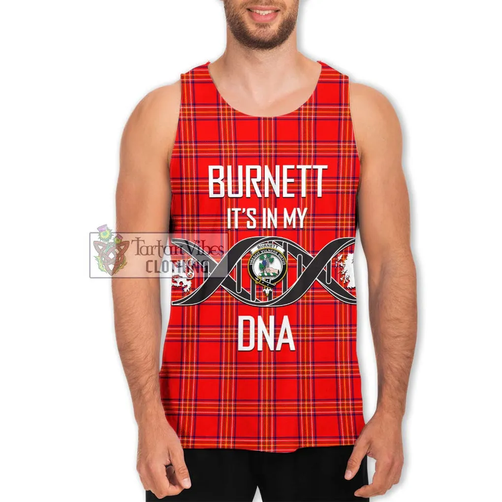 Burnett Modern Tartan Men's Tank Top with Family Crest DNA In Me Style